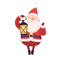 Poster - Funny Santa Claus, Cute Christmas and New Year Character, Winter Holidays Design Element Vector Illustration