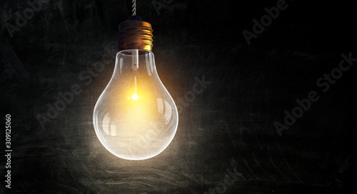 Obraz na plátně Glass light bulb . Mixed media