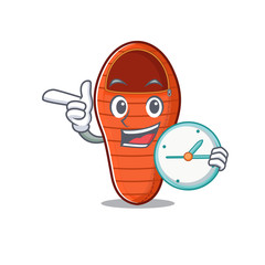 Poster - With clock smiling sleeping bag cartoon character style