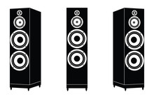Floorstanding Loudspeakers. Audio Equipment. Vector Illustration