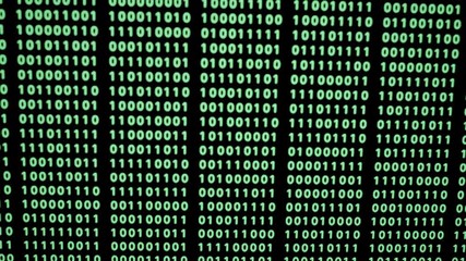 Wall Mural - pack binary code big data green scrolling up