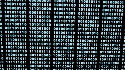 Wall Mural - pack binary code big data blue scrolling up