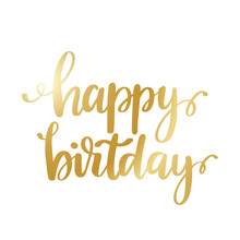 Happy Birthday - Gold Glittering Lettering Design