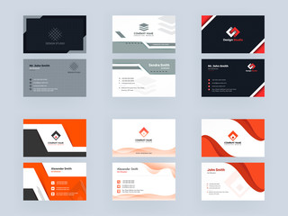 Wall Mural - modern business card or horizontal template design set in front and back view.