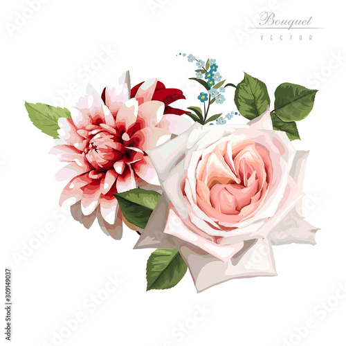 Bouquet of roses, watercolor, can be used as greeting card, invitation card f...