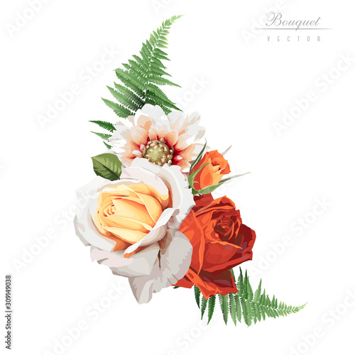 Bouquet of roses, watercolor, can be used as greeting card, invitation card f...