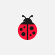 © kursi_design - Lady bug vector icon, Lady bug logo design, cute icon, simple icon, tiny logo icon, red lady bug sign, cute colorful ladybird