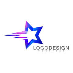 Wall Mural - star gradient logo vector design color full