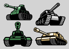 Set Bundle Of Military Tank
