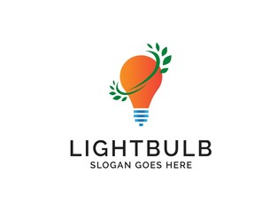 Wall Mural - Creative light bulb lamp logo. Modern icon vector graphic