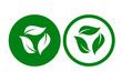 organic icons with green leaves silhouettes. Green leaf ecology nature element vector icon