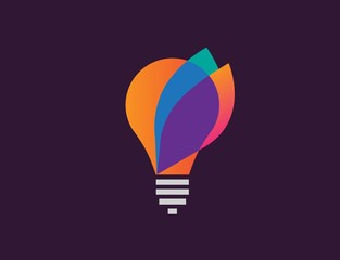Wall Mural - Creative light bulb lamp logo. Modern icon vector graphic