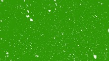 Winter Snow, Falling Snow Animation Loop Slow Motion Green Screen Background