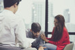 © P Stock - Couple talking, help and giving support by psychiatrist.