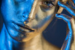 © de Art - Close-up silver portrait of a woman with glitter make-up
