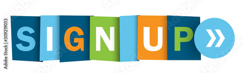 Fotografía SIGN UP colorful vector typography web button