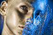 © de Art - Close-up silver portrait of a woman with glitter make-up