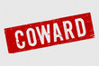 Coward red square rubber stamp