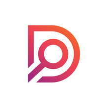 D Letter With Search Icon Logo Design 