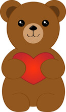 Teddy Bear With A Gradient Heart