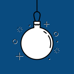 Wall Mural - Christmas ball classic blue background vector illustration