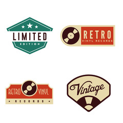 Retro vinyl records emblem. Limited edition. Retro label. Vintage badges