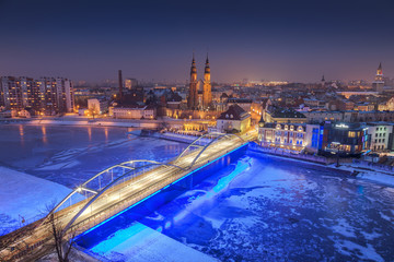 Opole city Silesia Poland with night and day photography, Nocą miasto śląsk.