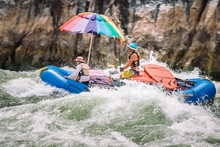 People On A Raft Through Specter Rapid, Colorado River, Grand Canyon National Park, Arizona, USA