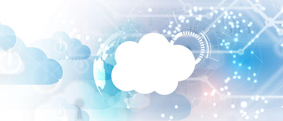 Cloud technology. Integrated digital web concept background