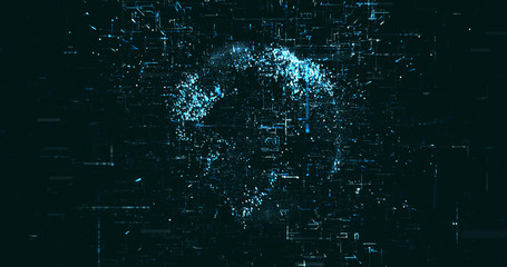 Wall Mural - Abstract digital network data background, 3D rendering
