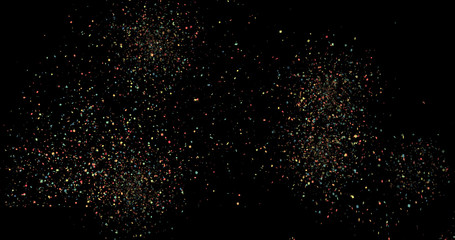 Canvas Print - Fireworks explosion spark on a black background