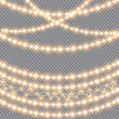 © Iskanderova.an - Glowing Christmas lights isolated realistic design elements. Garlands, Christmas decorations lights effects.