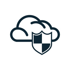 Sticker - cloud computing data isolated icon