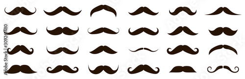 Photographie Different mustache collection. Vector illustration