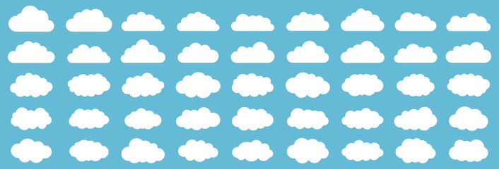 Set of clouds. Cloud icon. Vector illustration.