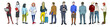 © nurofina - Group of women and men in different clothes, color sketch