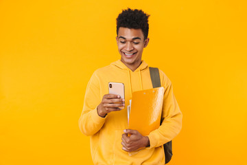 Sticker - Portrait of a happy young african teenager boy standing