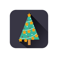 Poster - merry christmas pine tree icon