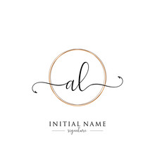 Initial Letter AL Signature Handwriting And Elegant Logo Design Vector 
