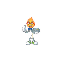 Poster - cool geek gamer white candle cartoon character design