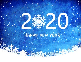 Wall Mural - 2020 Happy New Year card template. Design pattern snowflakes.