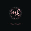 MK Beauty vector initial logo, handwriting logo of initial signature, wedding, fashion, jewerly, boutique, floral and botanical with creative template for any company or business