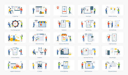 Online Shopping Flat Illustration Pack