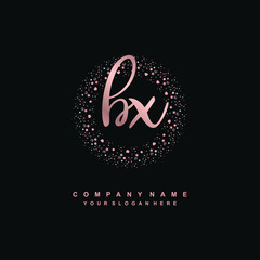 BX Beauty vector initial logo, handwriting logo of initial signature, wedding, fashion, jewerly, boutique, floral and botanical with creative template for any company or business