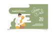 © Hadi - Wedding invitation with muslim couple flat vector charachter. modern design flat vector for marriage. graphic illustration. married concept. Groom and bride card template.