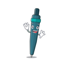 Sticker - Waving cute smiley fountain pen Scroll cartoon character design