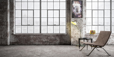 Industrial Loft Furnishing Presentation (panoramic project) - 3d visualization