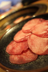 Wall Mural - Korean food, beef tongue for barbecue cooking