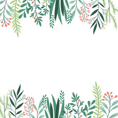 Wall Mural - Isolated leaves frame vector design