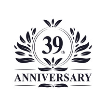 39 Years Anniversary Logo, Luxurious 39th Anniversary Design Celebration.